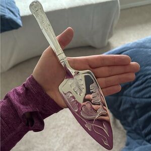 Vintage silver cake server